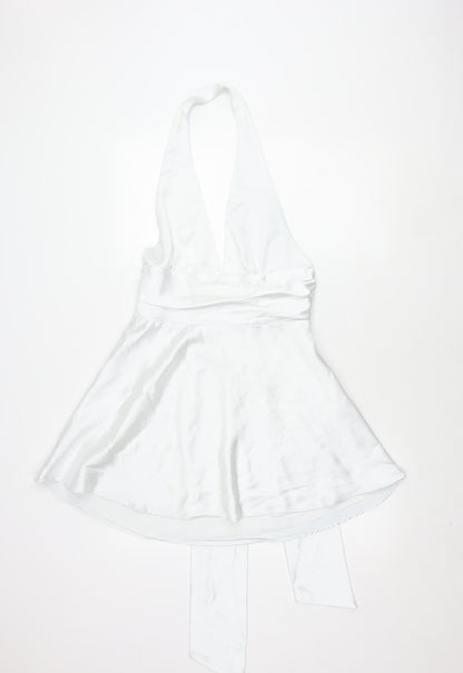 Zara Women's White L Dress Sleeveless Elegant