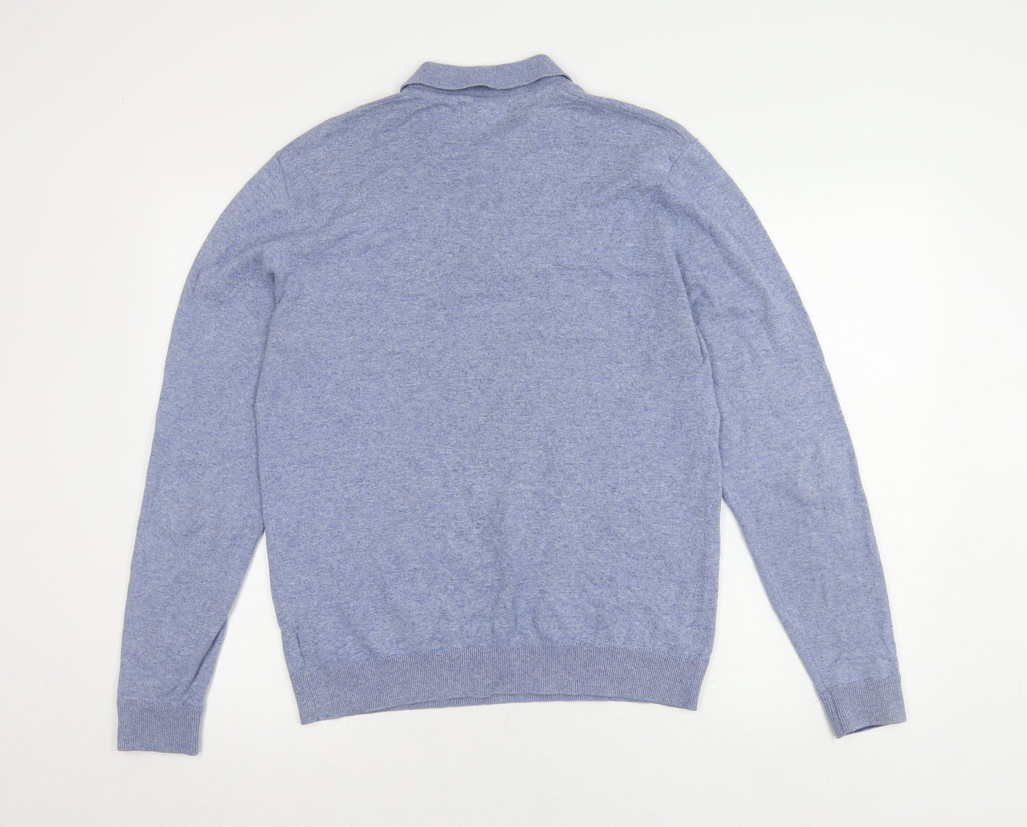 Next Men's Blue Polo, M, Long Sleeve 1/4 Zip