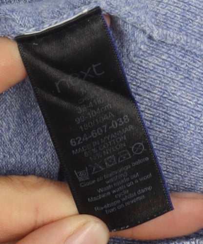 Next Men's Blue Polo, M, Long Sleeve 1/4 Zip