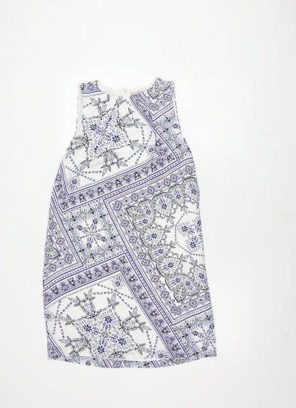 H&M Women's White Sleeveless Dress UK 8
