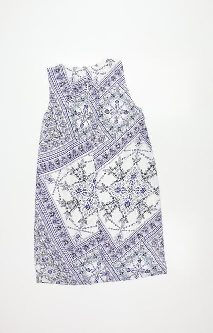 H&M Women's White Sleeveless Dress UK 8