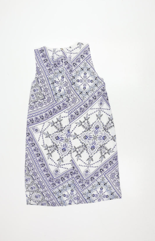 H&M Women's White Sleeveless Dress UK 8