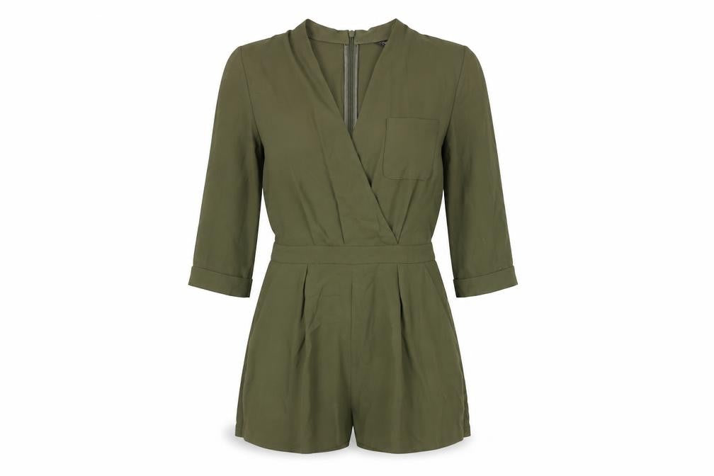 Womens UK Size UK 10 Topshop One-Piece Green Playsuit
