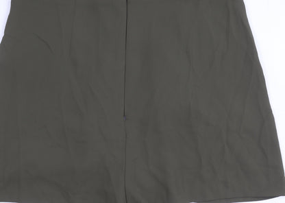 Topshop Womens Green Playsuit UK 10 V-Neck 3/4 Sleeve