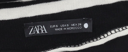 Womens UK Size S Zara Black Basic Blouse