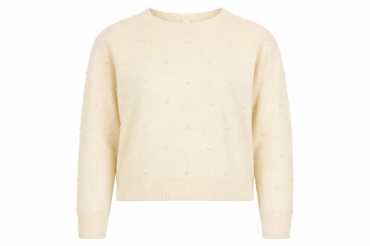 H&M Women’s Ivory Beaded Pullover Jumper S
