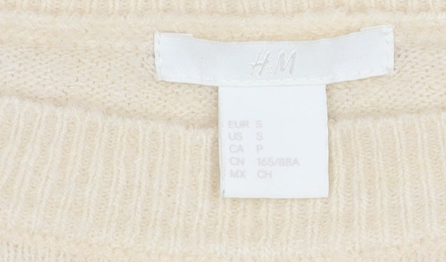 H&M Women’s Ivory Beaded Pullover Jumper S