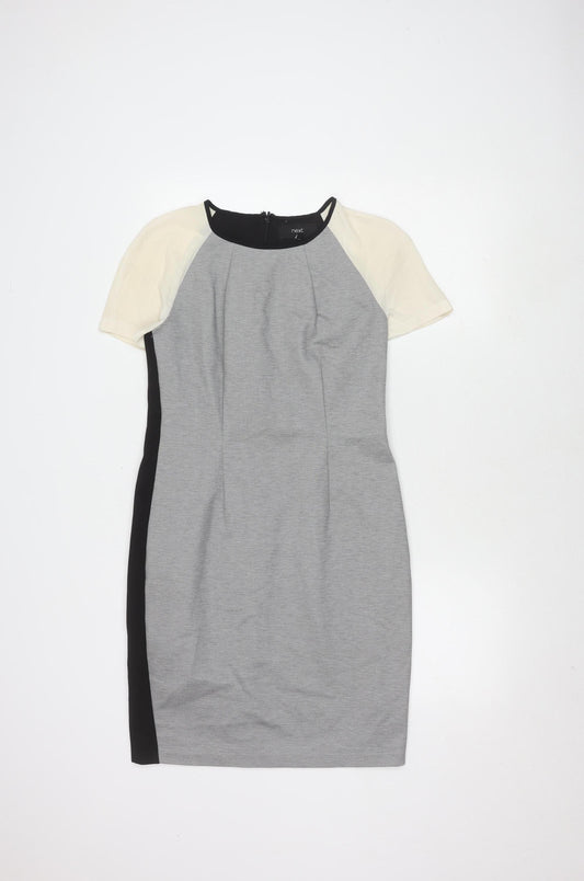 Next Women's Black Grey Colourblock Dress Size 12