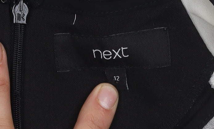 Next Women's Black Grey Colourblock Dress Size 12