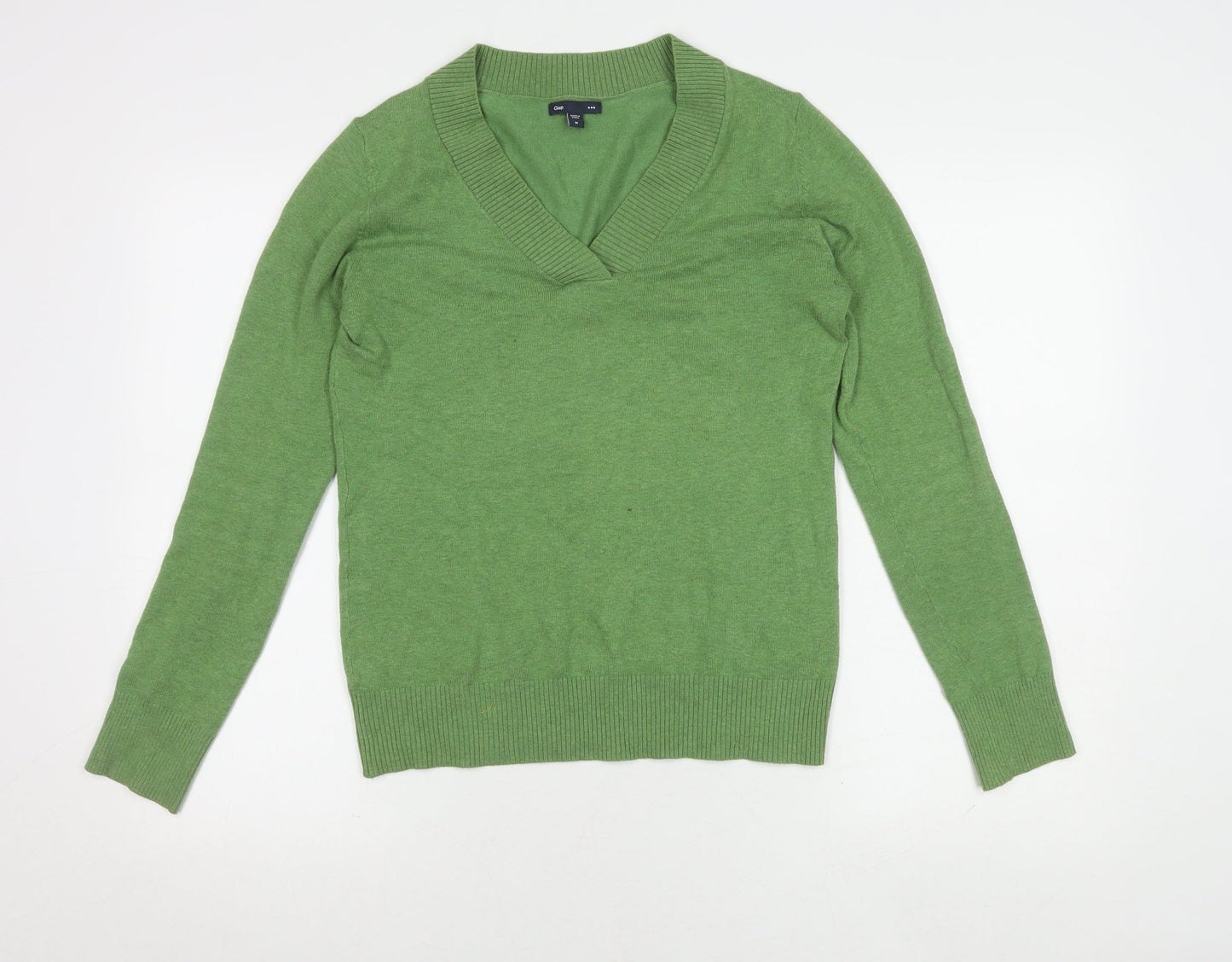 Gap Women's Green V-Neck Pullover Jumper M