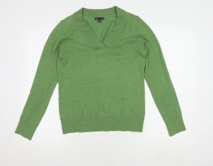 Gap Women's Green V-Neck Pullover Jumper M