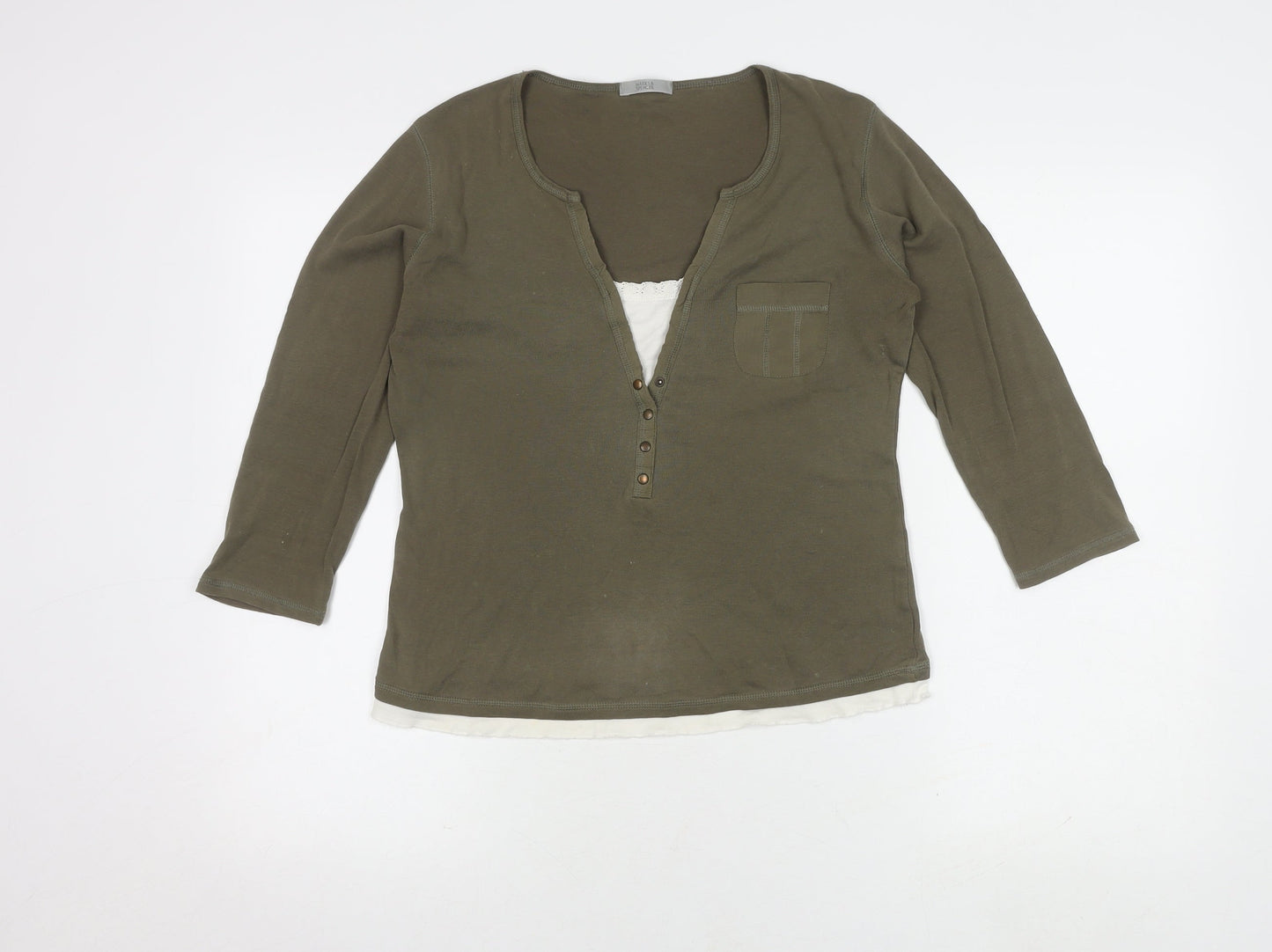 Womens UK Size 12 Marks and Spencer Green Basic T-Shirt