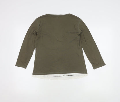 Womens UK Size 12 Marks and Spencer Green Basic T-Shirt