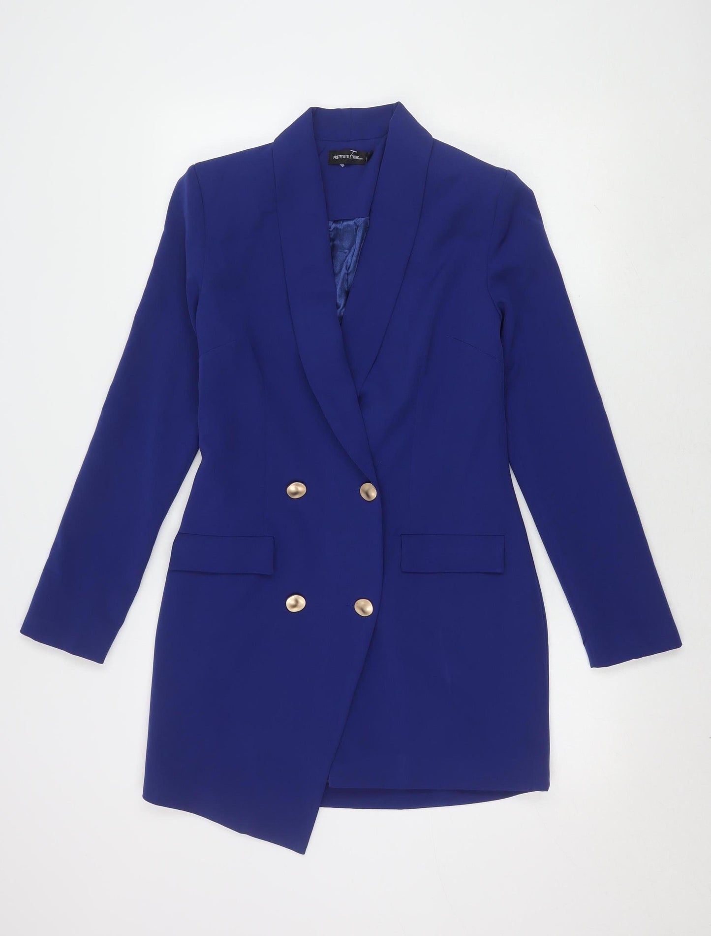 PrettyLittleThing Women's Blue Double-Breasted Blazer