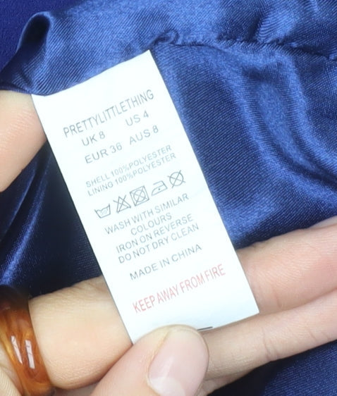 PrettyLittleThing Women's Blue Double-Breasted Blazer