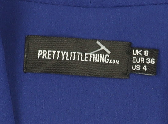 PrettyLittleThing Women's Blue Double-Breasted Blazer