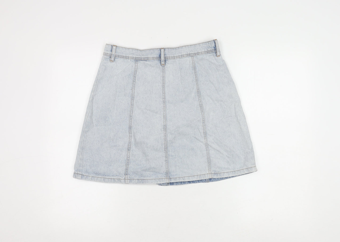 H&M Women's Blue A-Line Denim Mini Skirt Size 12