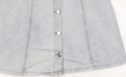 H&M Women's Blue A-Line Denim Mini Skirt Size 12