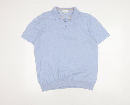 Next Men's Blue Polo, Size L, Cotton Blend