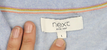 Next Men's Blue Polo, Size L, Cotton Blend