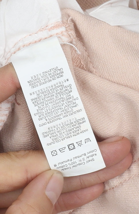 Missguided Women's Pink Cut-Off Cotton Shorts, Size 10