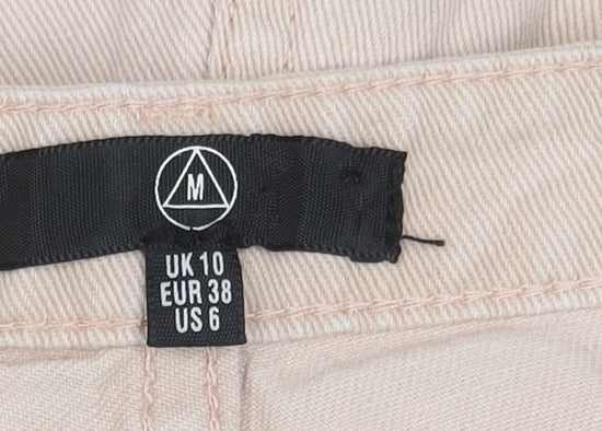 Missguided Women's Pink Cut-Off Cotton Shorts, Size 10
