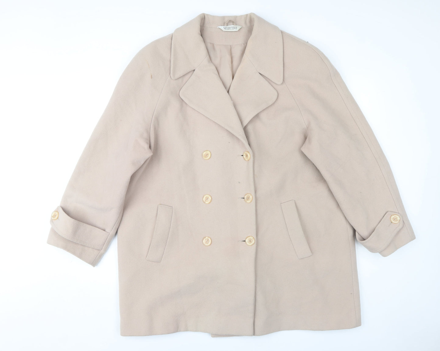 Womens UK Size 18 Selective Beige Pea Coat