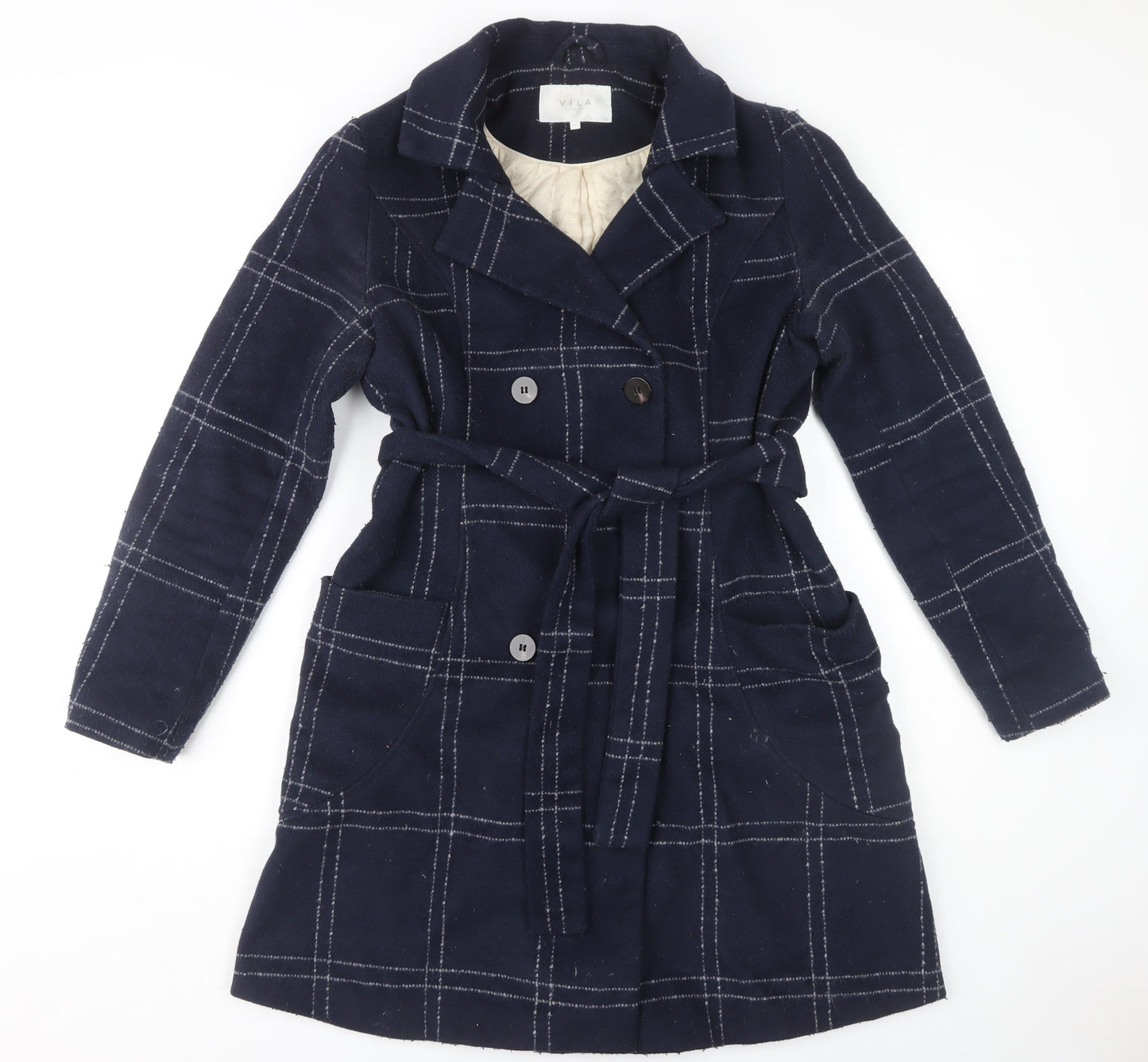 Womens UK Size 10 VILA Blue Overcoat