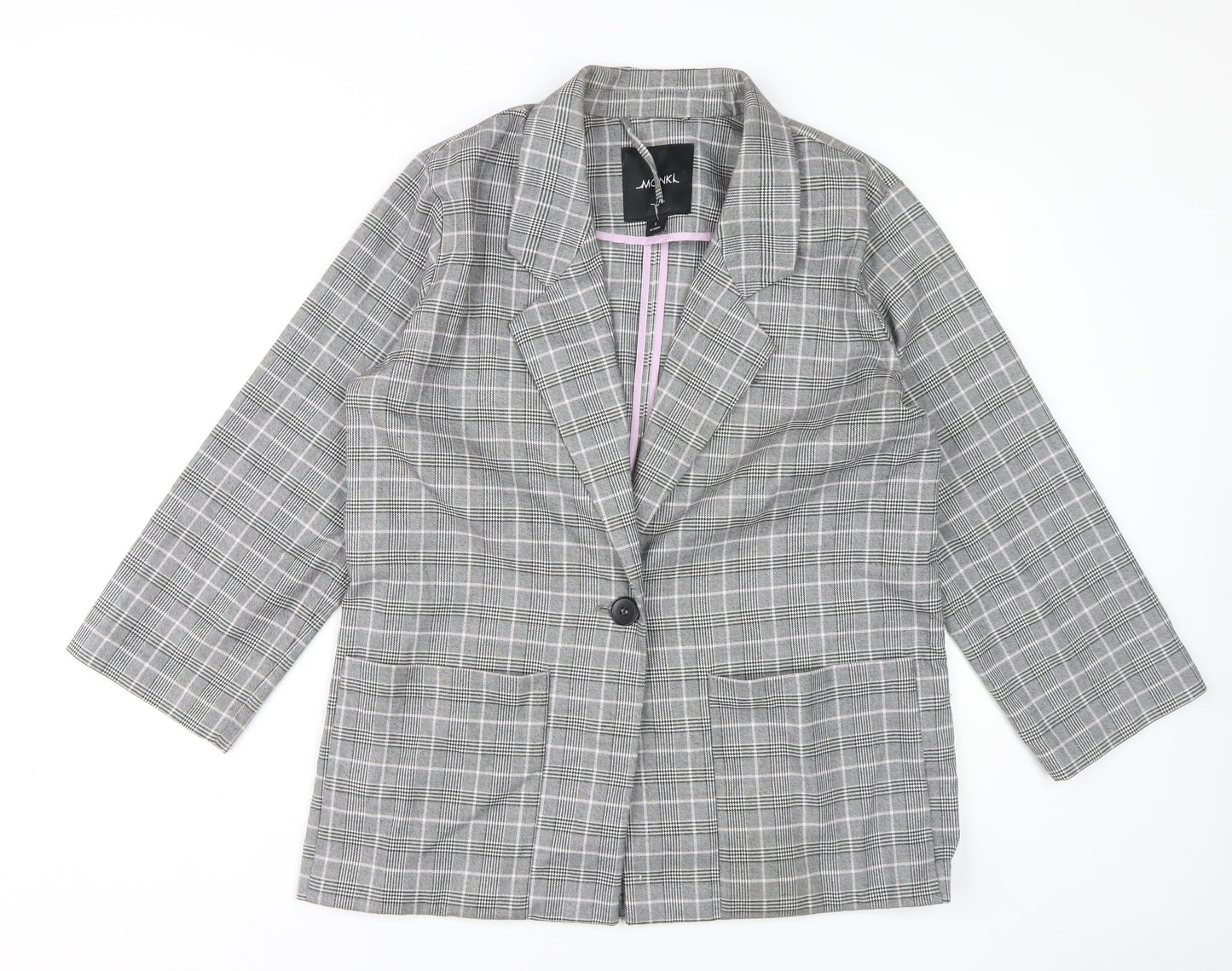 Womens UK Size S Monki Grey Basic Jacket