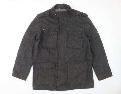 Mens UK Size L butlerandwebb Grey Military Jacket