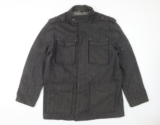 Mens UK Size L butlerandwebb Grey Military Jacket