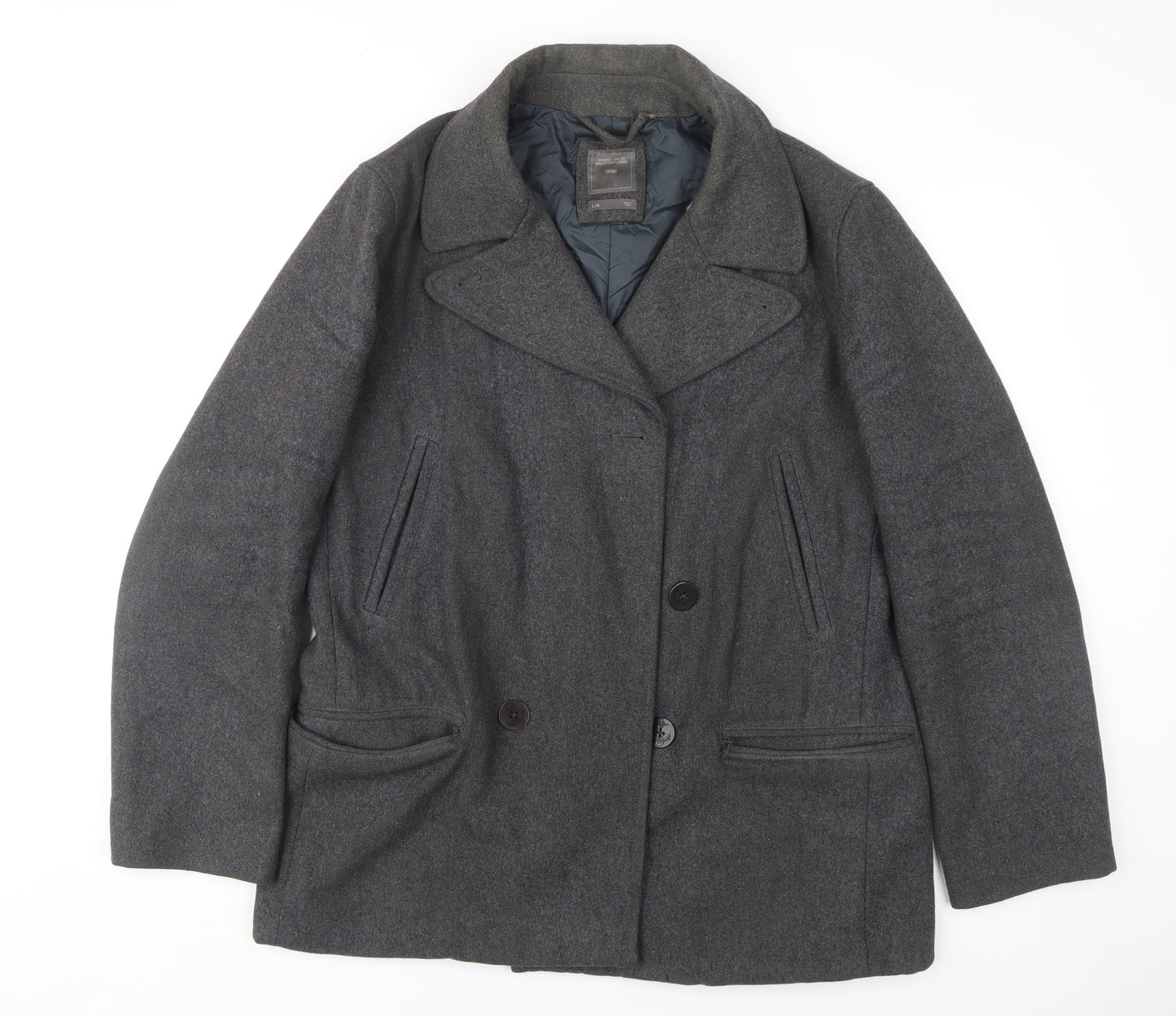 Mens UK Size L Gap Grey Pea Coat