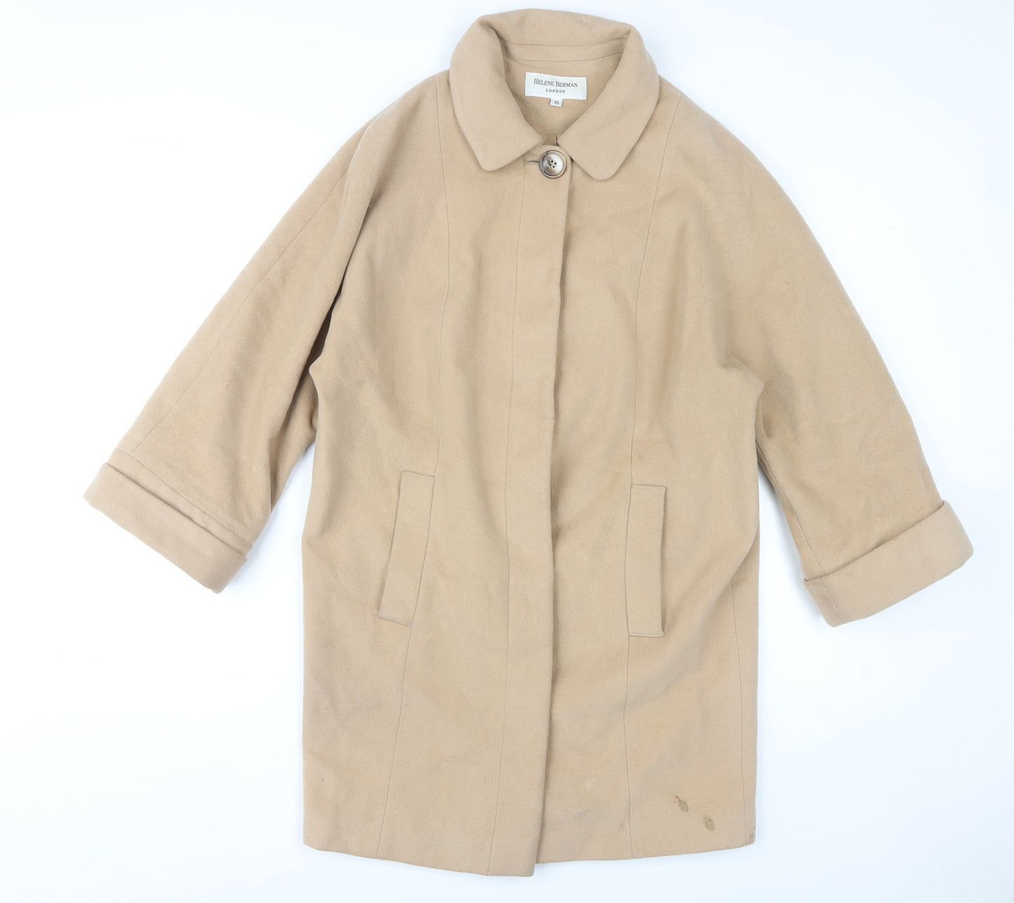 Womens UK Size 10 Helene Berman Beige Overcoat