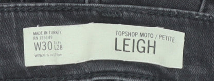 Topshop Women's Black Skinny Jeans, Size 10, Leigh Style