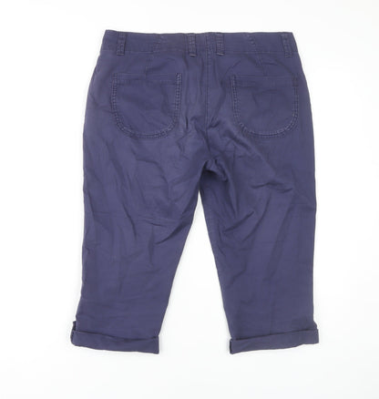 Womens UK Size 10 Marks and Spencer Regular Fit Cropped Blue Trousers
