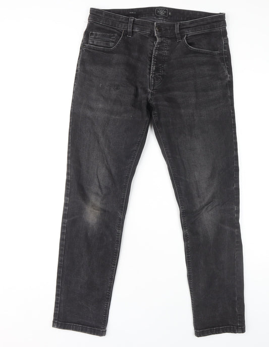 Next Men's Black Slim Fit Jeans, Size 30, Dark Wash