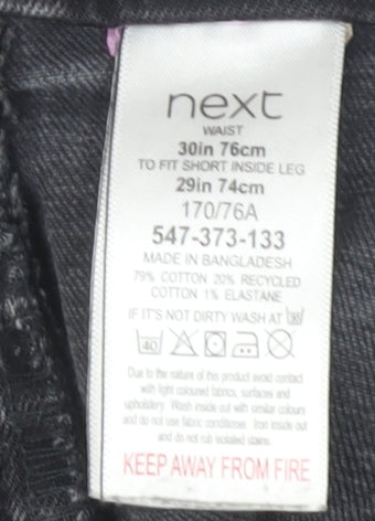 Next Men's Black Slim Fit Jeans, Size 30, Dark Wash