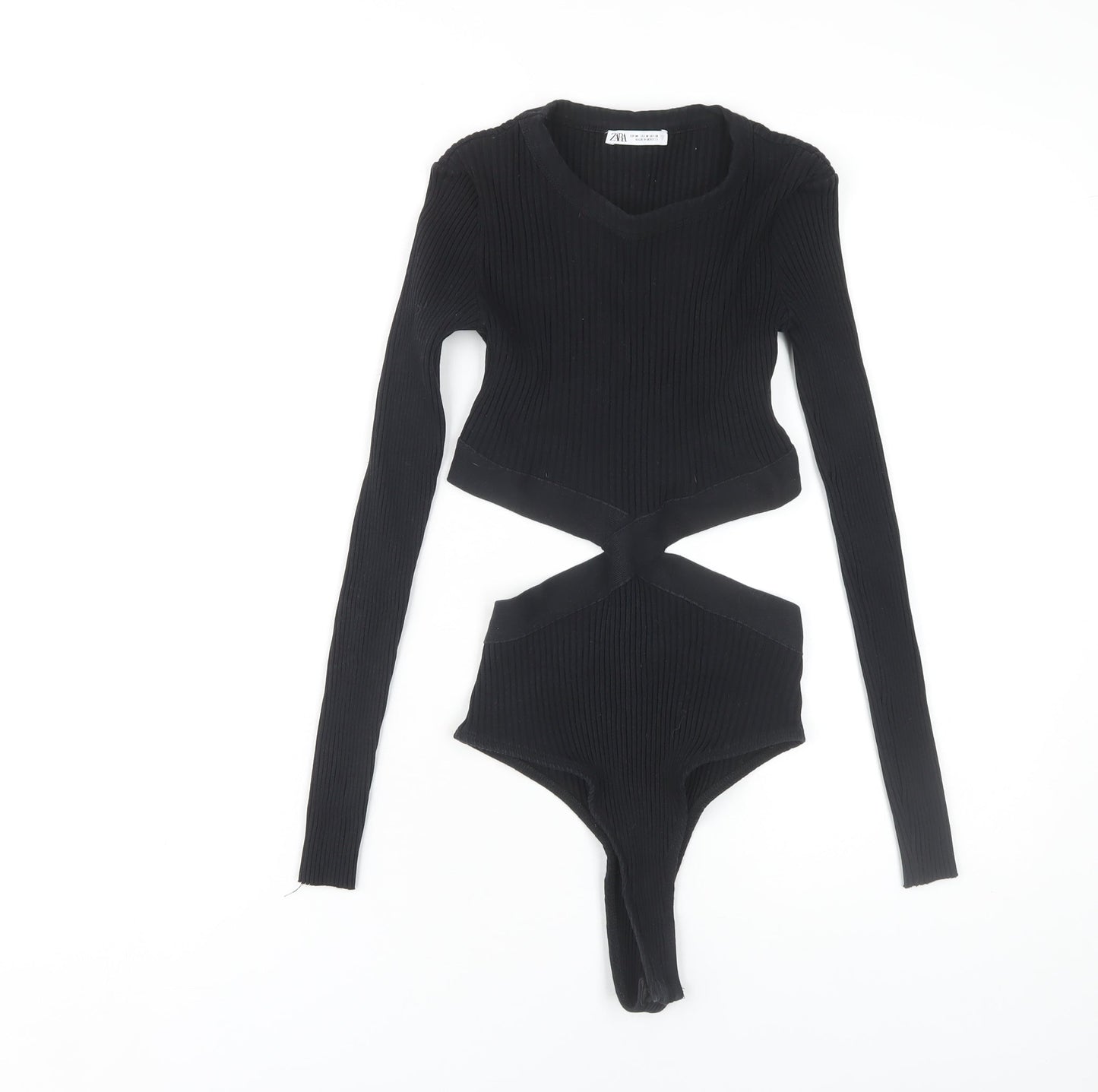 Zara Black Long Sleeve Bodysuit - Women's Size 12