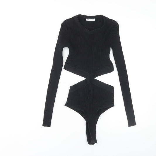 Zara Black Long Sleeve Bodysuit - Women's Size 12