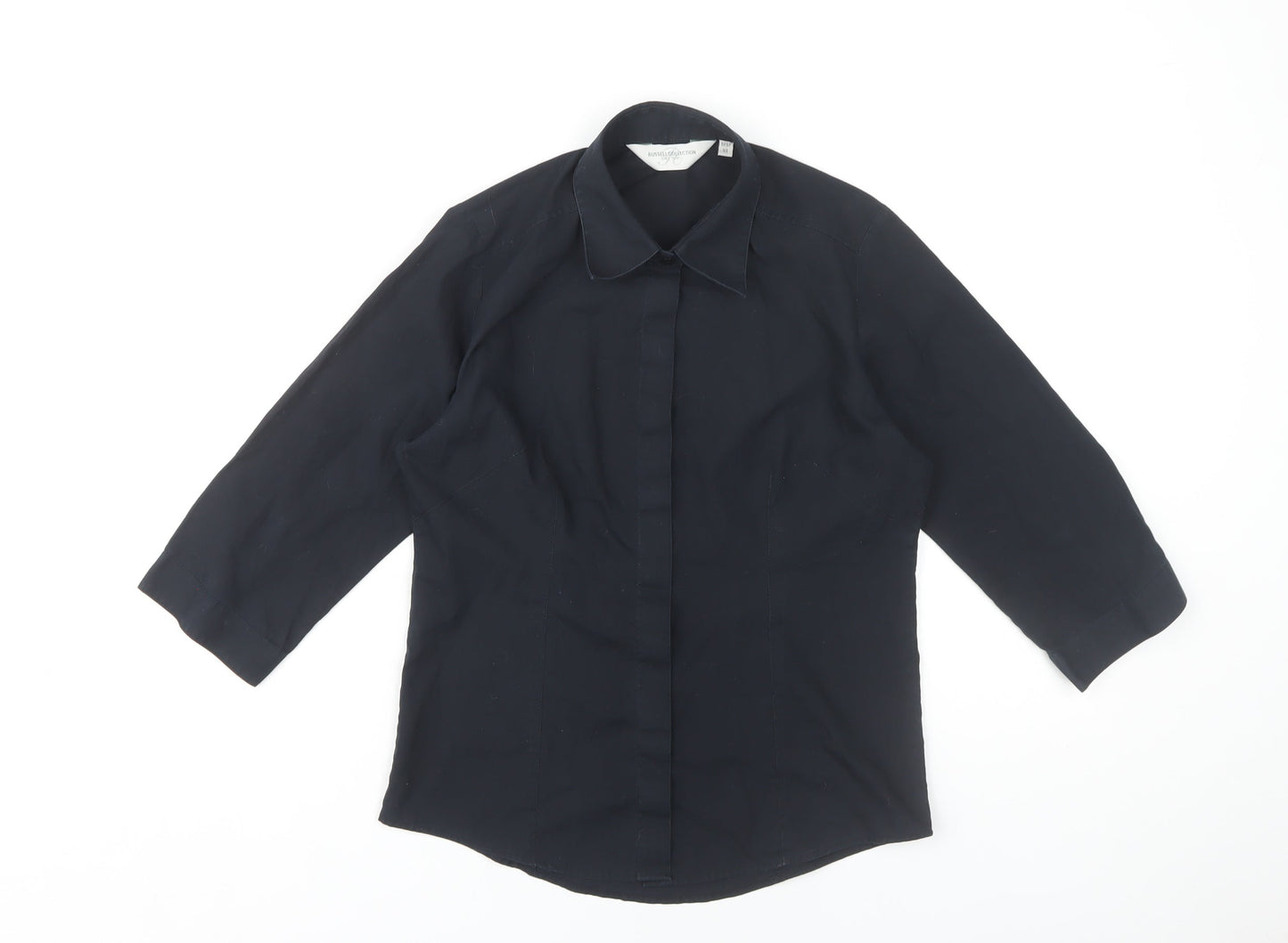 Russell Collection Women's Black Button-Up Shirt XS