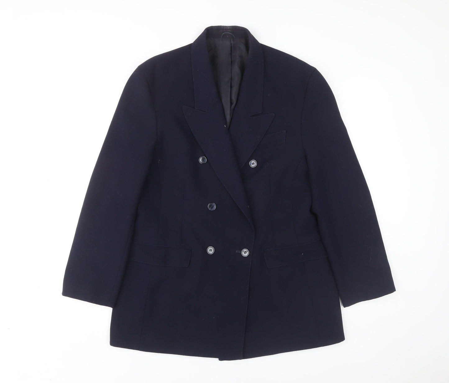 St Michael Women's Blue Blazer Size 12 Double-Breasted