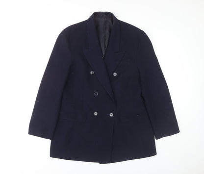 St Michael Women's Blue Blazer Size 12 Double-Breasted