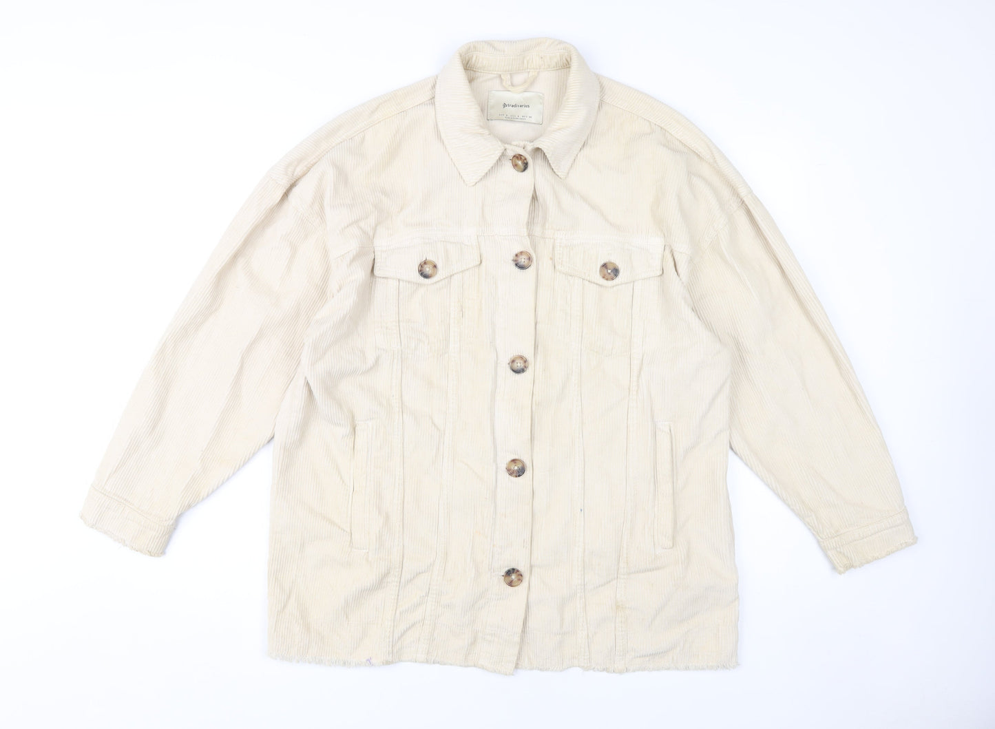 Unisex Adults UK Size S Stradivarius Beige Basic Jacket
