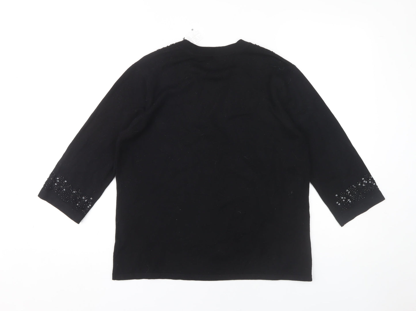 Womens UK Size 14 Emreco Black Cardigan Jumper
