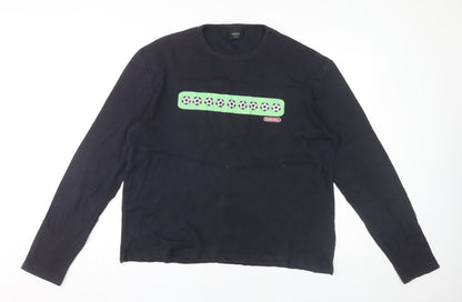 Next Men's Black Long Sleeve Graphic T-Shirt M