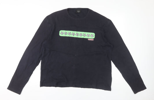 Next Men's Black Long Sleeve Graphic T-Shirt M