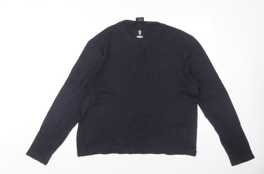 Next Men's Black Long Sleeve Graphic T-Shirt M