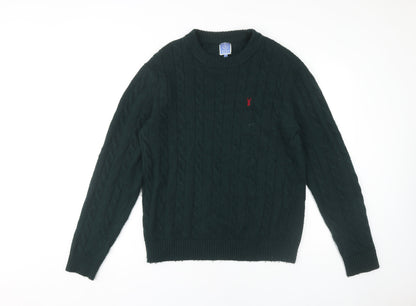 Next Men's Green Cable-Knit Crew Neck Jumper M