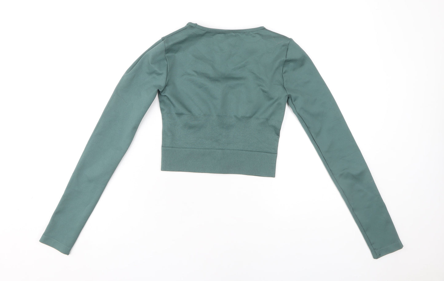 PrettyLittleThing Women's Green Cropped Long Sleeve Top