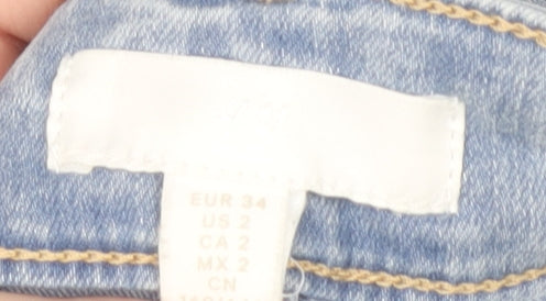 Women's Blue Denim Mom Shorts, Size 6 Regular Fit
